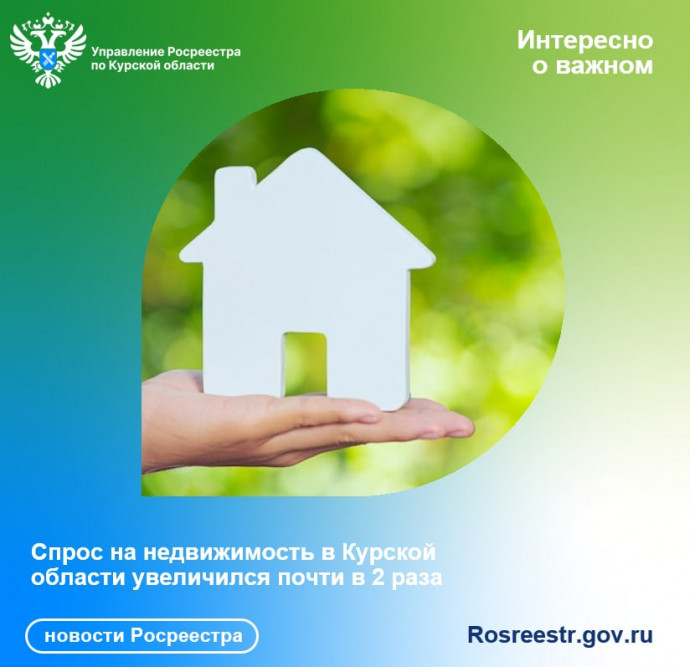 Спрос на недвижимость в Курской области увеличился почти в 2 раза.